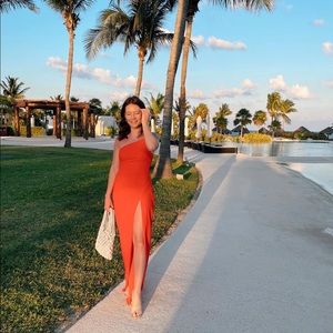 ShowPo Size 4(Small) red maxi dress with slit